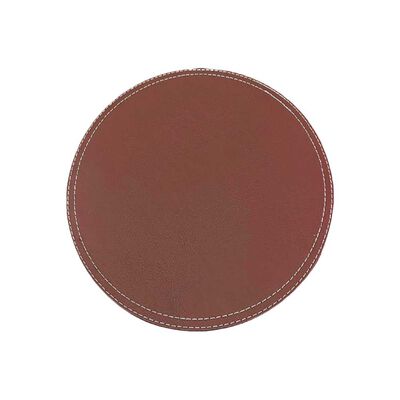 Imagen 1 del producto Set 4 Individuales Doral Eco Cuero Redondo 38 Café