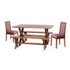 Juego de Comedor Latam Home Sevilla Tenerife 2 Sillas + 2 Bancas Velvet Palo Rosa