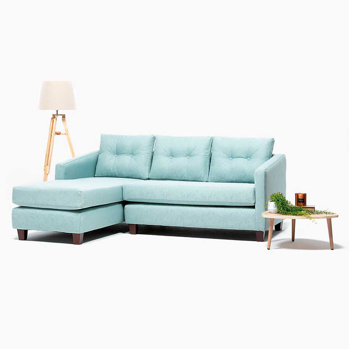Sofá Seccional Barra Design Elena Izquierdo 3 Cuerpos Verde