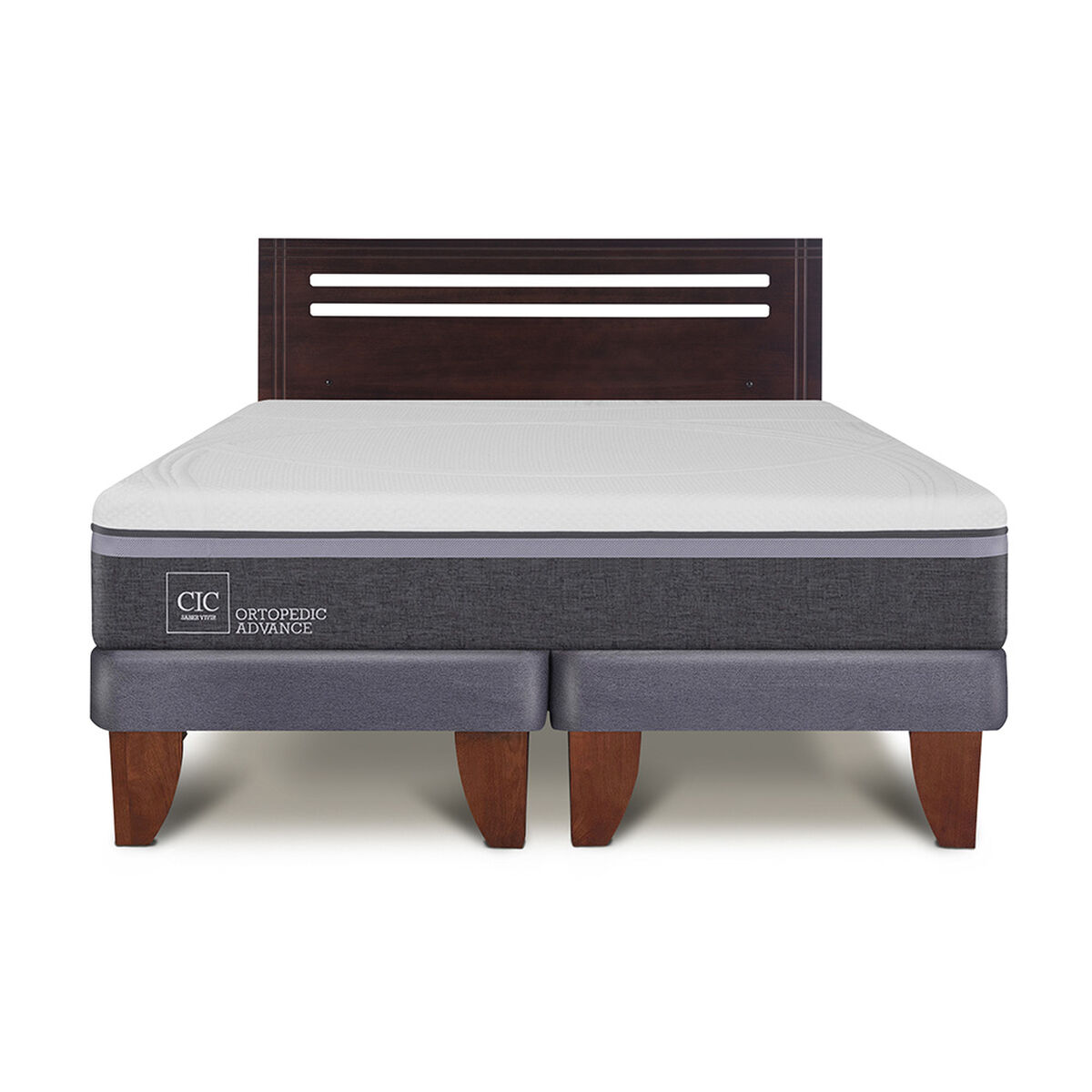 Cama Europea CIC Base Dividida 2 Plazas Ortopedic Advance + Respaldo