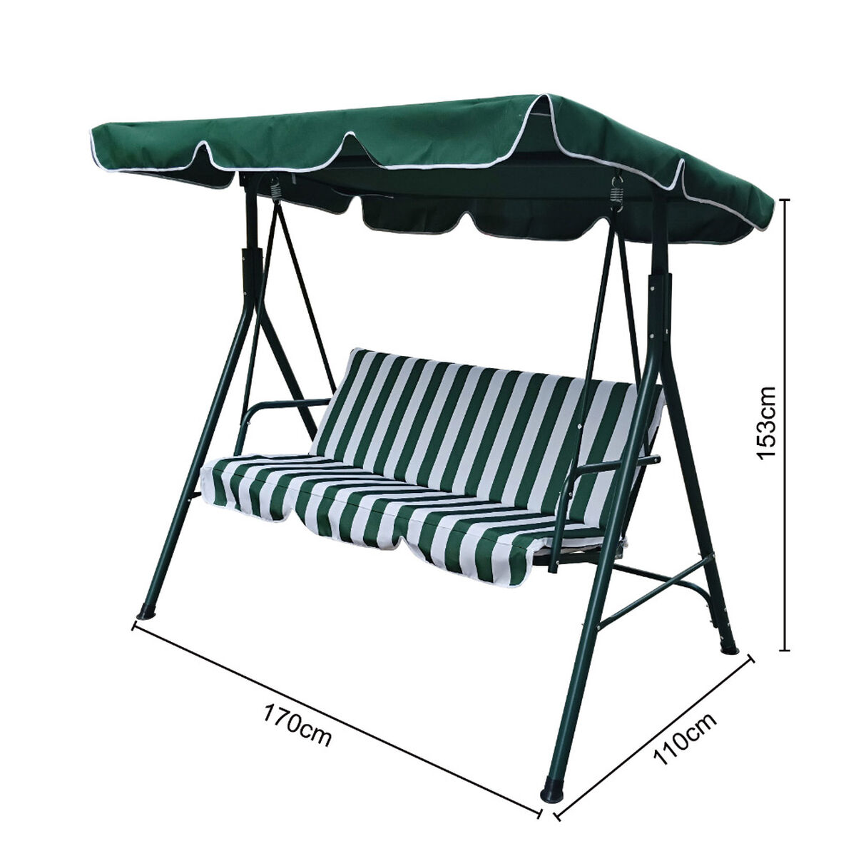 Sill&oacute;n Columpio de Terraza Casanova 3 Cuerpos Verde