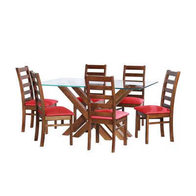 Juego de Comedor Latam Home Merida 6 Sillas Rojo