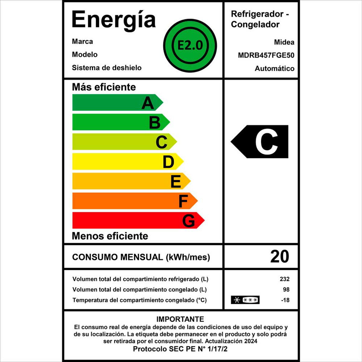 Refrigerador No Frost Bottom Mount Midea 330 L MDRB457FGE50
