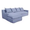 Sofá Seccional Izquierdo Innovamuebles Fontana Lino 4 Cuerpos Azul Piedra