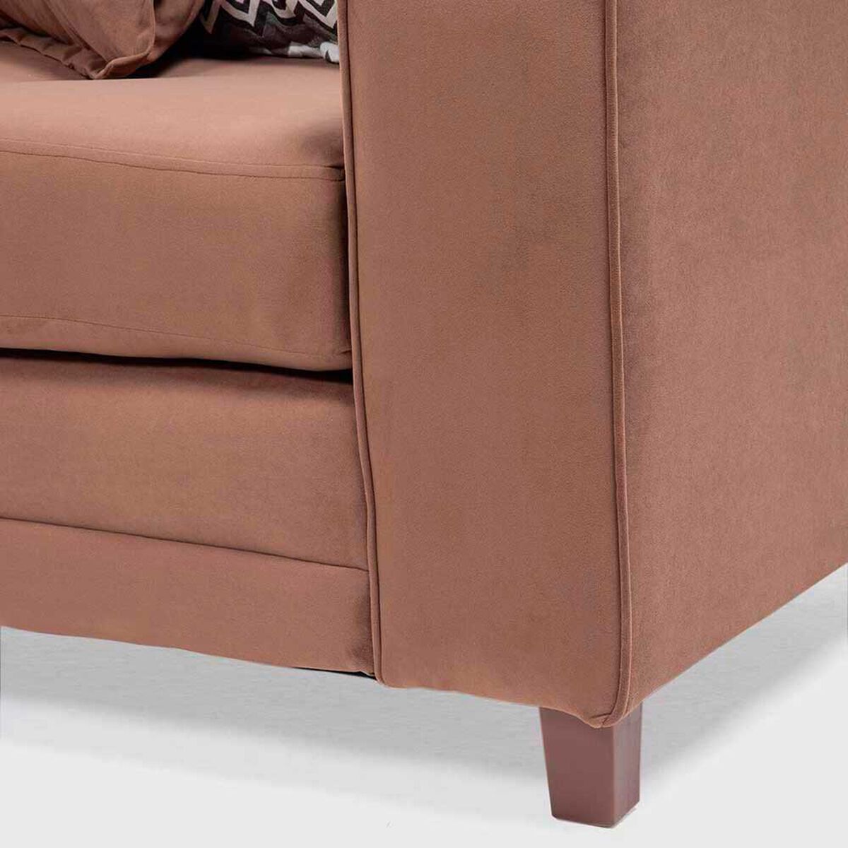 Sof&aacute; Seccional Izquierdo Living Factory Milan 3 Cuerpos Chocolate