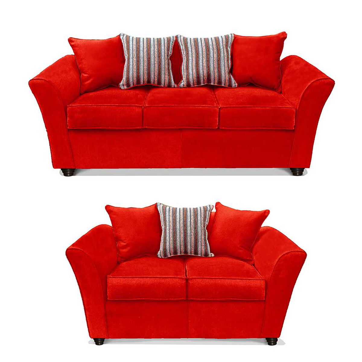 Juego de Living Elegant Detail Minesota Sofá 3 Cuerpos + Sofá 2 cuerpos + Sillón 1 Cuerpo Rojo