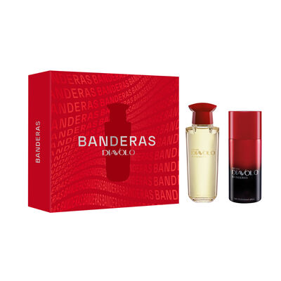 Set Perfume Antonio Banderas Hombre Diavolo For Men EDT 100 ml + 24h Desodorante Spray For Men 150 ml
