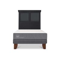 Cama Europea CIC 1,5 Plazas Smart + Respaldo Torino Negro