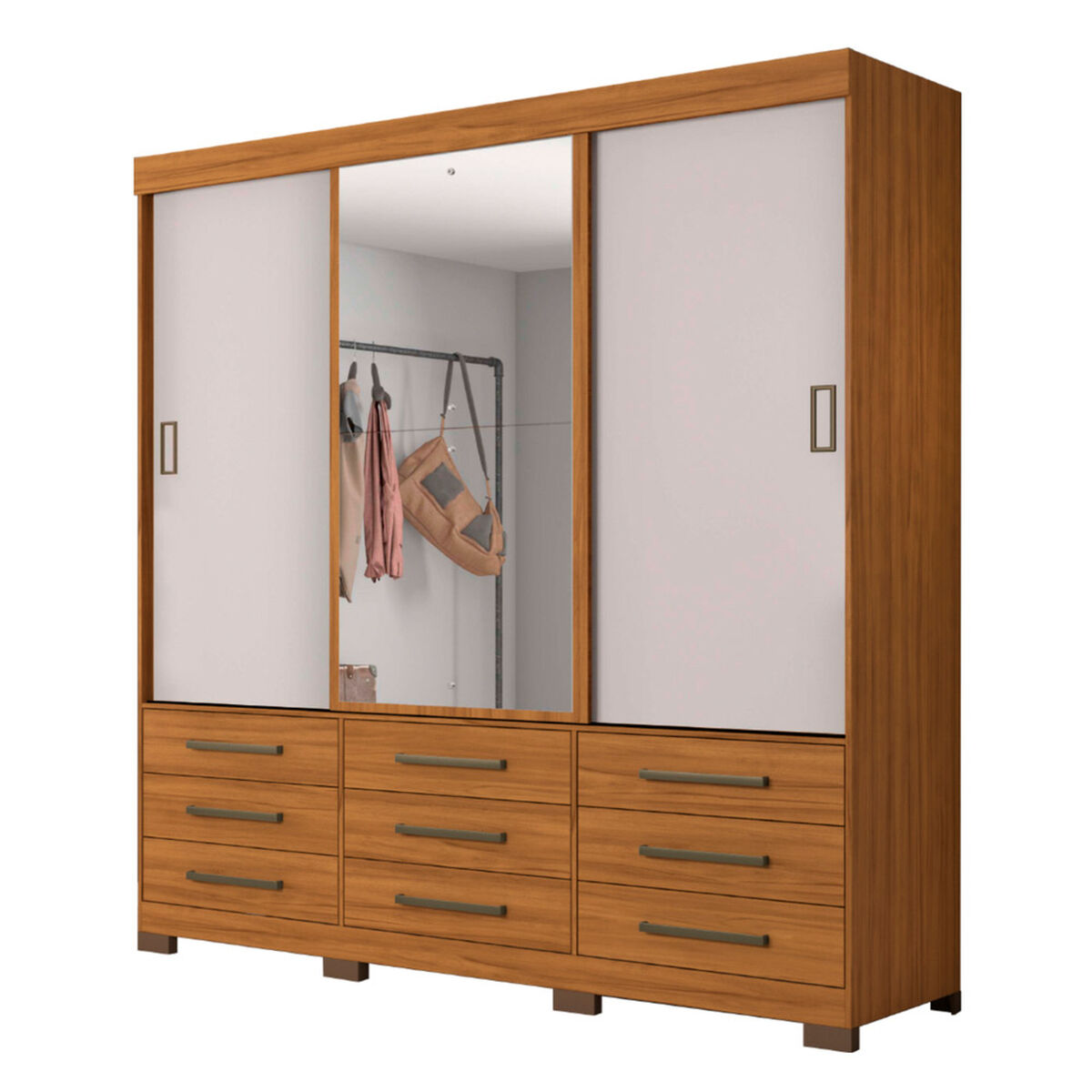 Closet Home Mobili Enzo 3 Puertas 9 Cajones Beige