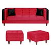 Juego de Living Dise&ntilde;o A&M Home Santa Monica Sof&aacute; 3 Cuerpos + 2 Pouf 1 Cuerpo  Burdeo