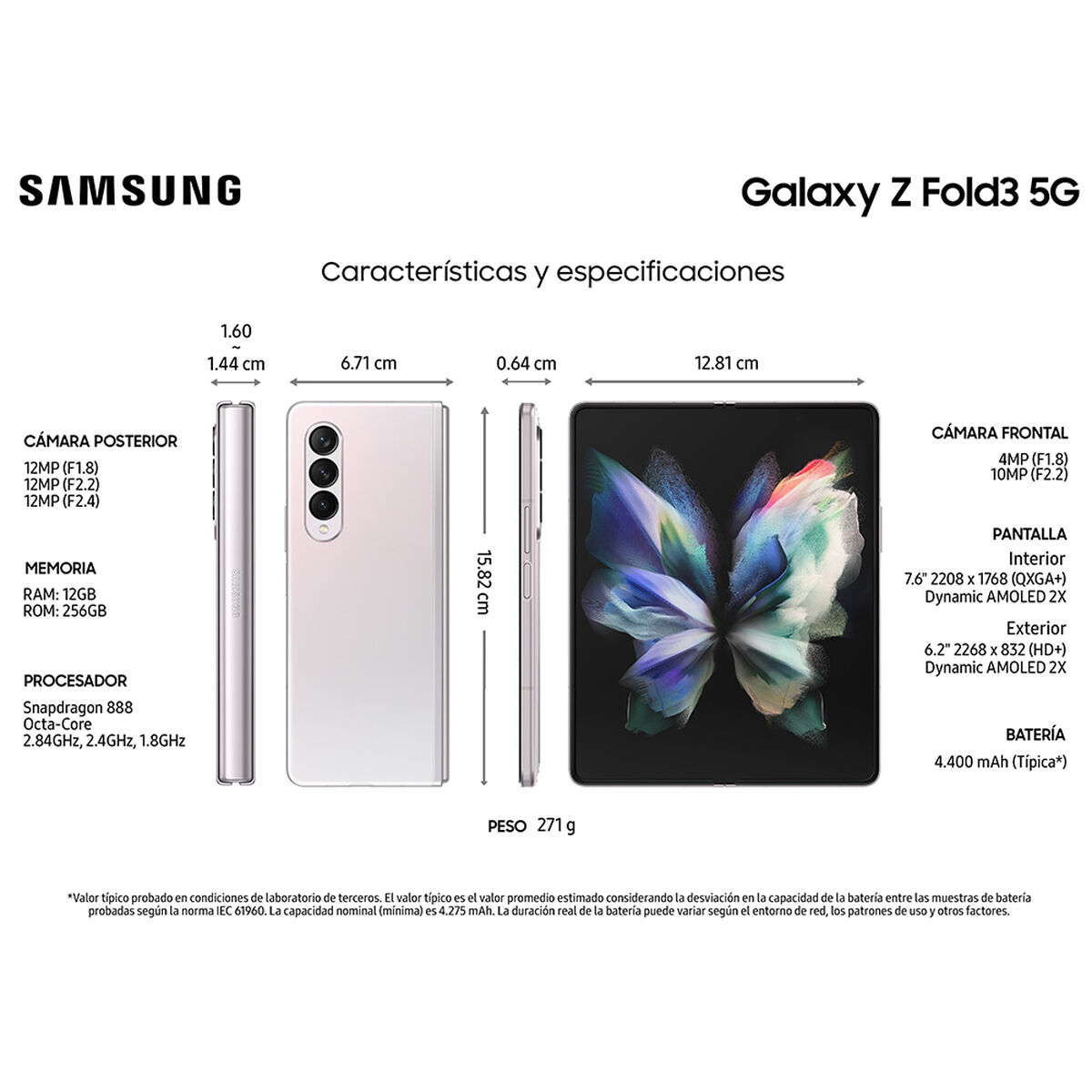 Celular Samsung Galaxy Z Fold3 5G 256GB Phantom Silver