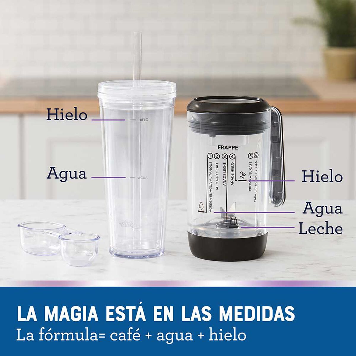 Cafetera Frappé Oster BVSTDC03B con Licuadora 650 ml