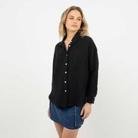 Blusa Manga larga Mujer Icono Negro, Rojo