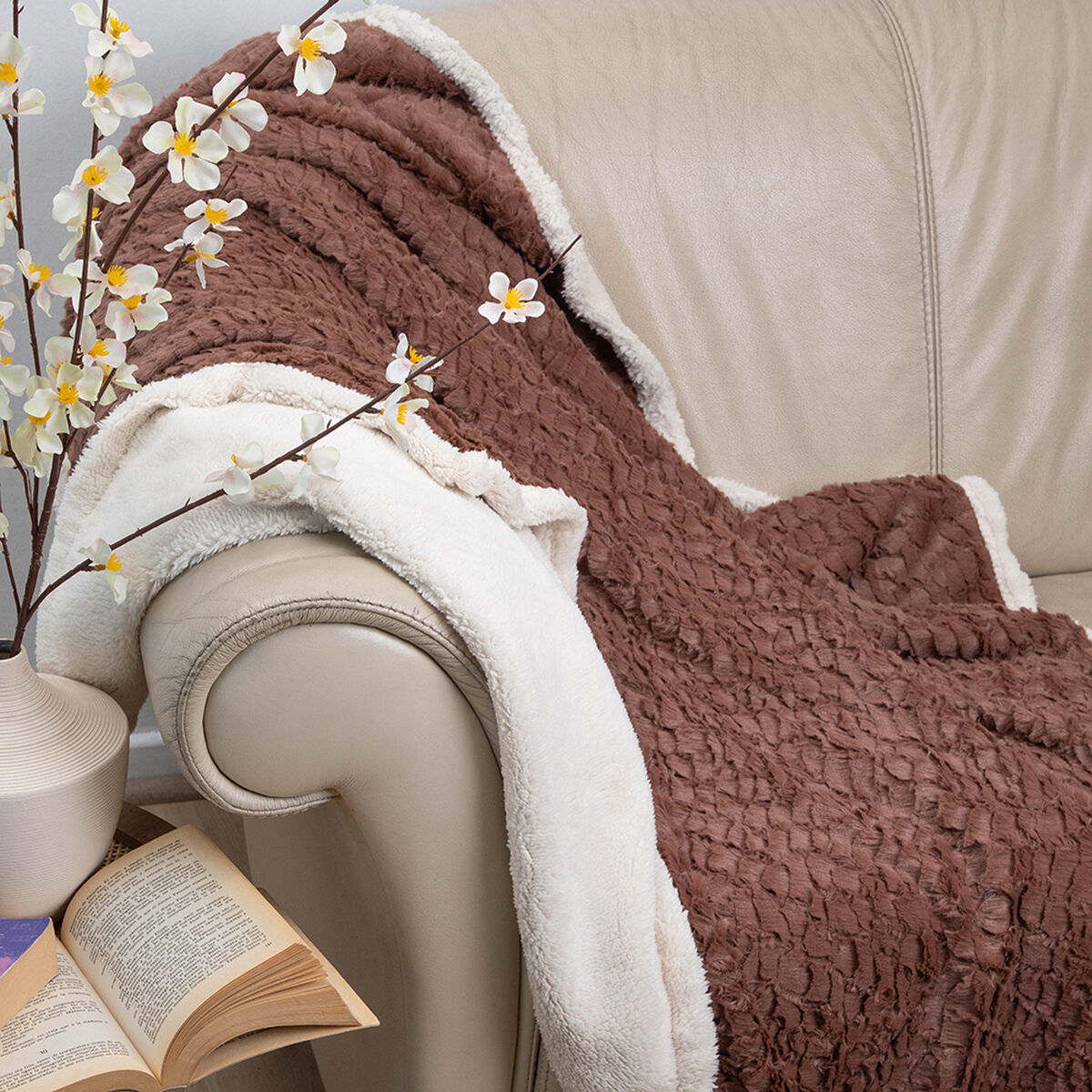 Manta de Poli&eacute;ster Doral 1 Plaza Deluxe Caf&eacute;