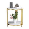 Mesa Lateral de Metal Ankara Store Italy Blanco Dorado