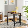 Mesa de Comedor Diario Fm Furniture Metalwood Colection Marrón Rústico