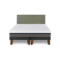 Cama Europea CIC Base Dividida 2 Plazas Balance + Respaldo Villarrica Olivo