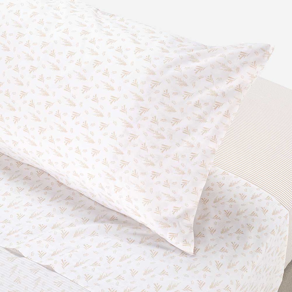 Juego de Sábanas Rosen 180 Hilos Súper King Miniprint Lavanda Beige