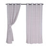 Set Cortinas Mashini Jaquard Argolla Chevron Beige 140 x 220 cm