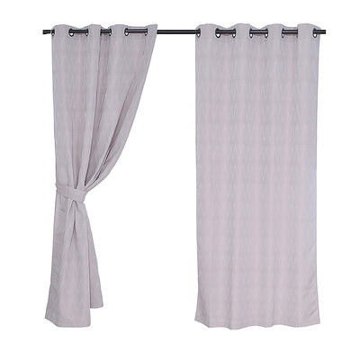 Set Cortinas Mashini Jaquard Argolla Chevron Beige 140 x 220 cm