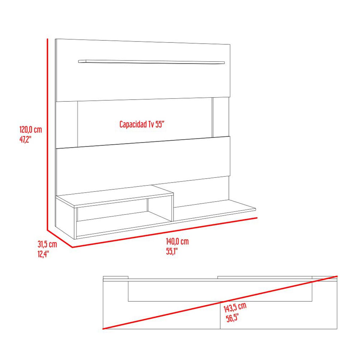 Panel Tuhome Beijing Hasta 55" Bardolino-Blanco