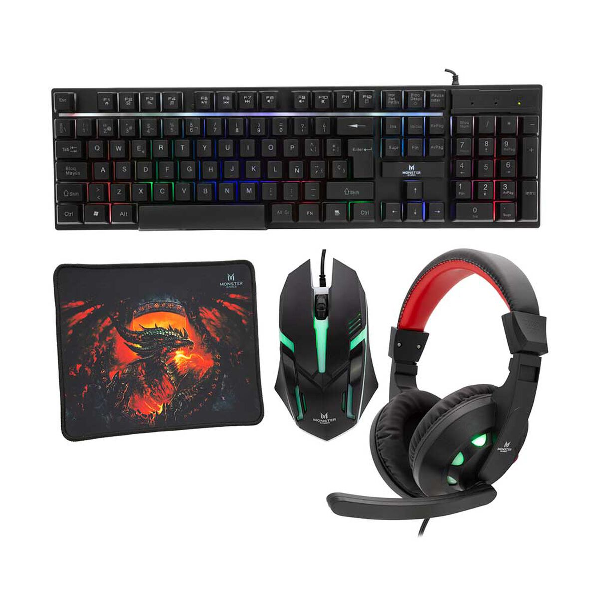 Kit Gamer 4 en 1 Monster Games Insertion