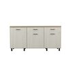 Mueble de Cocina Inferior TuHome Gante 2 Puertas 2 Cajones Rovere Niebla