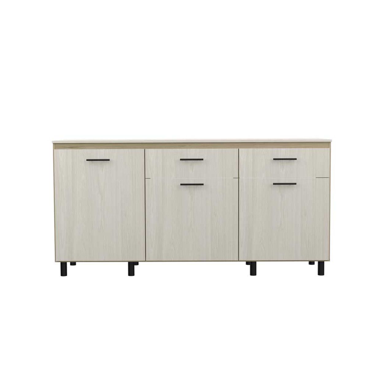 Mueble de Cocina Inferior TuHome Gante 2 Puertas 2 Cajones Rovere Niebla