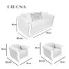 Juego de Living Elegant Detail Girona Sofá 3 Cuerpos + Dos Sillones 1 Cuerpo Café