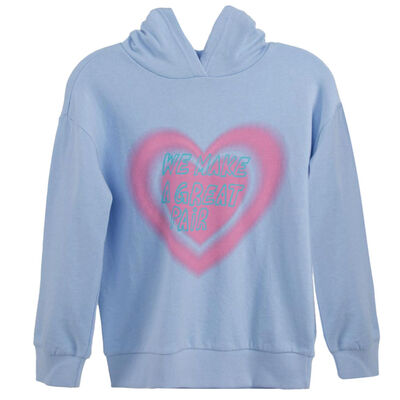 Imagen 1 del producto Polerón con Gorro Niña Chess Celeste, Crudo, Rosado