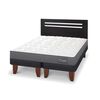 Cama Europea CIC Base Dividida 2 Plazas Anatomic + Respaldo Munich Negro