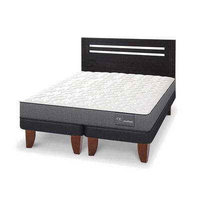 Imagen 2 del producto Cama Europea CIC Base Dividida 2 Plazas Anatomic + Respaldo Munich Negro