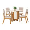 Juego de Comedor Home Mobili Dicion 4 Sillas Blanco Off Café