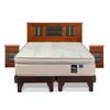 Cama Europea Flex Base Dividida King Máximo Cobre  + Respaldo + 2 Veladores Lorraine