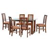 Juego de Comedor Latam Home Pamplona Girona 6 Sillas Cuero Rojo