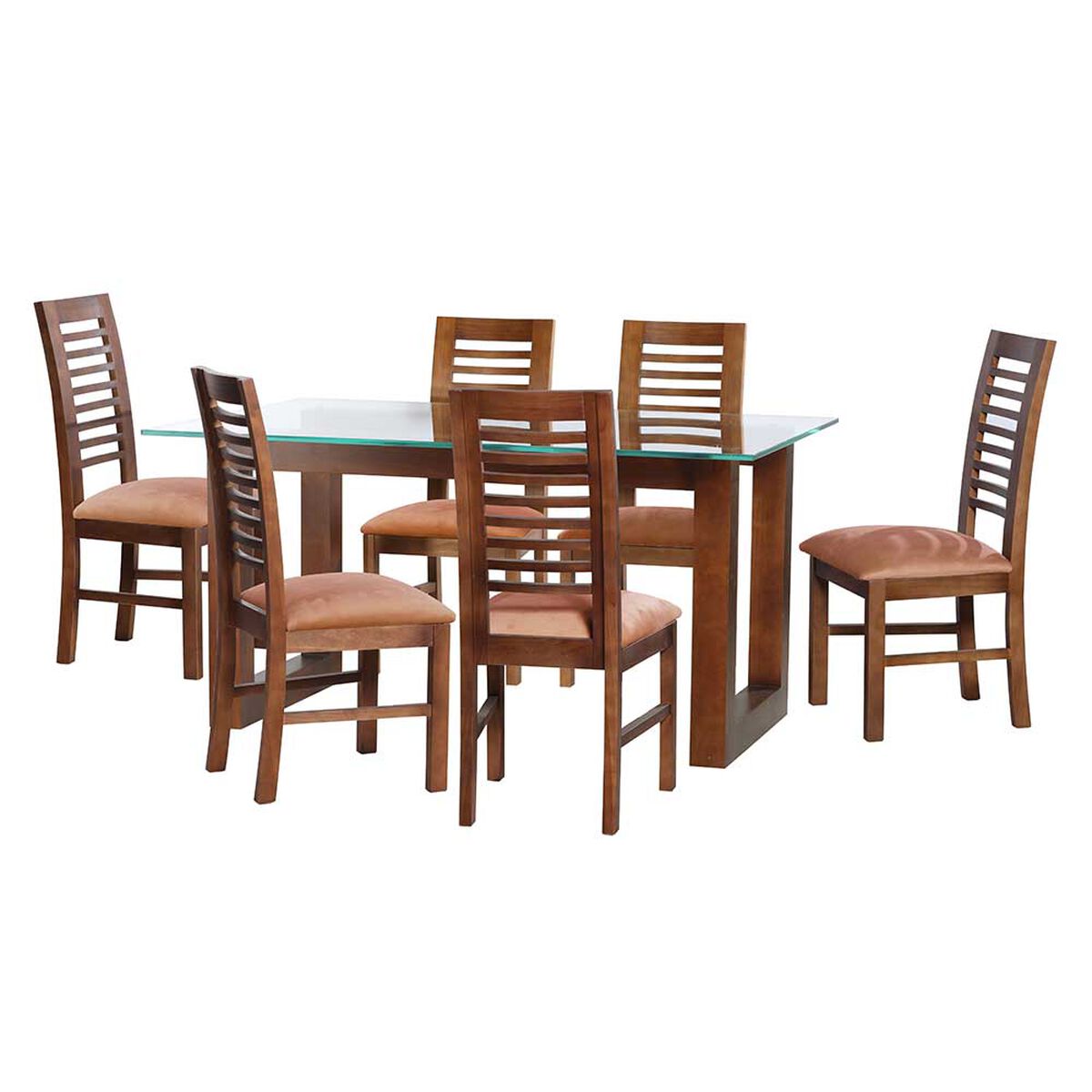 Juego de Comedor Latam Home Pamplona Girona 6 Sillas Cuero Rojo
