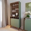 Vitrina Onessta Jurere Cristalera 2 Puertas Café y Verde