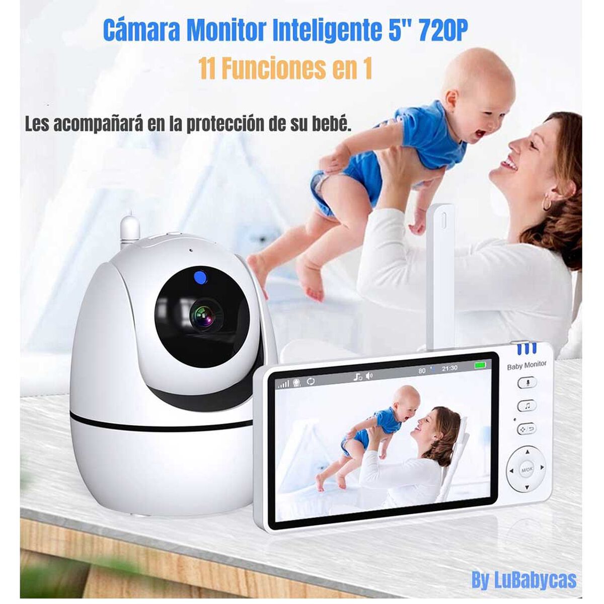 Cámara Monitor Inteligente Pantalla 5'' 720P By LuBabycas