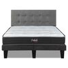 Cama Europea Prelude 2 Plazas Radiant 190 Cm +  Respaldo Urban Gris