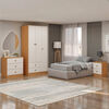 Combo Closet 3 Puertas 2 Cajones + C&oacute;moda 3 Cajones + Velador 2 Cajones Vekkahome Beige Caf&eacute;