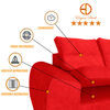 Seccional Derecho Elegant Houston Cheise Tela 5 Cuerpos Rojo