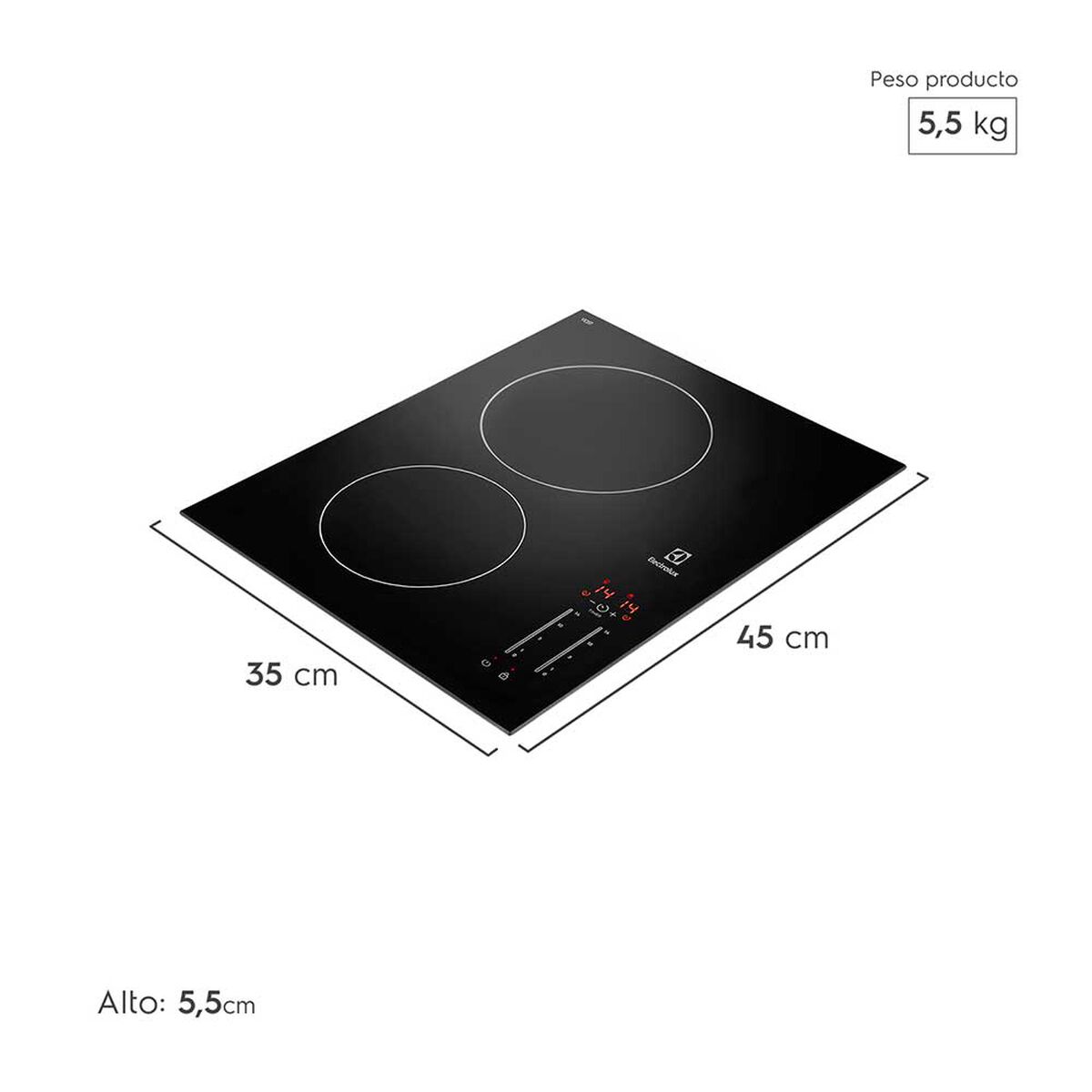 Encimera Eléctrica Electrolux VE3ST 2 Quemadores