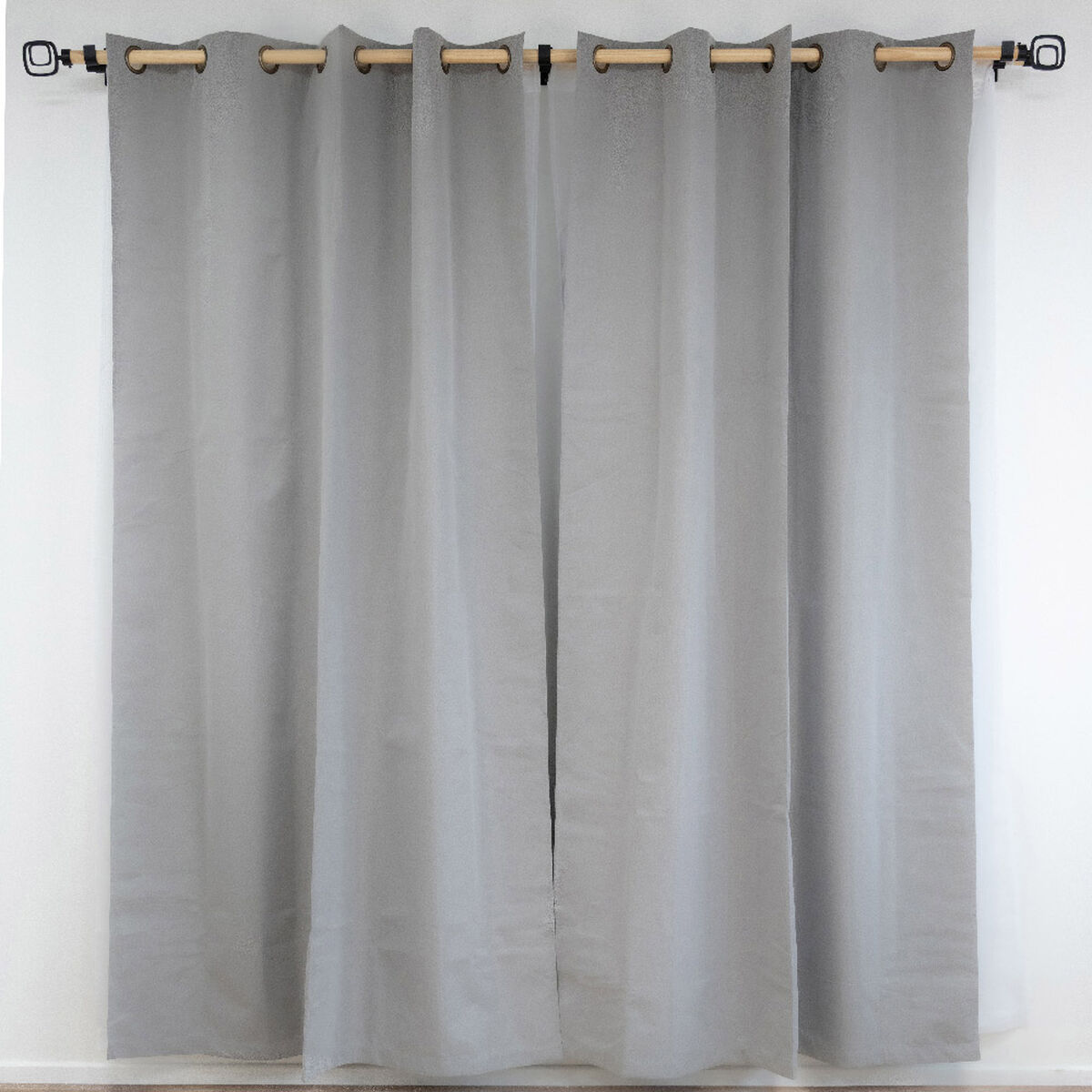 Set Cortina Doral Muguet 6 Piezas 140x220 cm Gris
