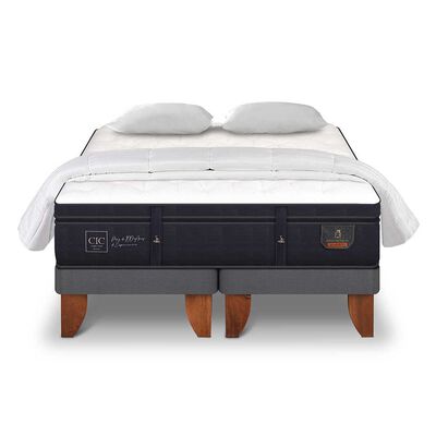 Cama Europea CIC Base Dividida King Súper Premium + Almohadas Viscoelásticas + Plumón