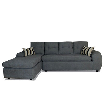 Seccional Izquierdo Elegant Houston Cheise Tela 5 Cuerpos Gris