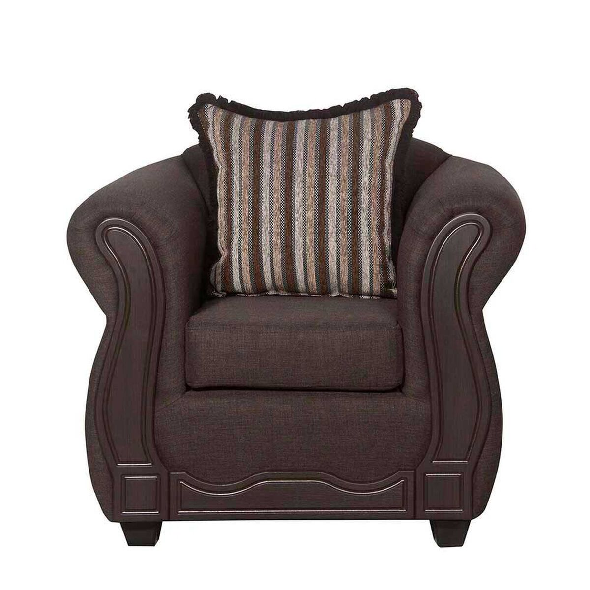 Juego de Living Black Factory Sofia Sof&aacute; 3 Cuerpos + Dos Sillones 1 Cuerpo Caf&eacute;