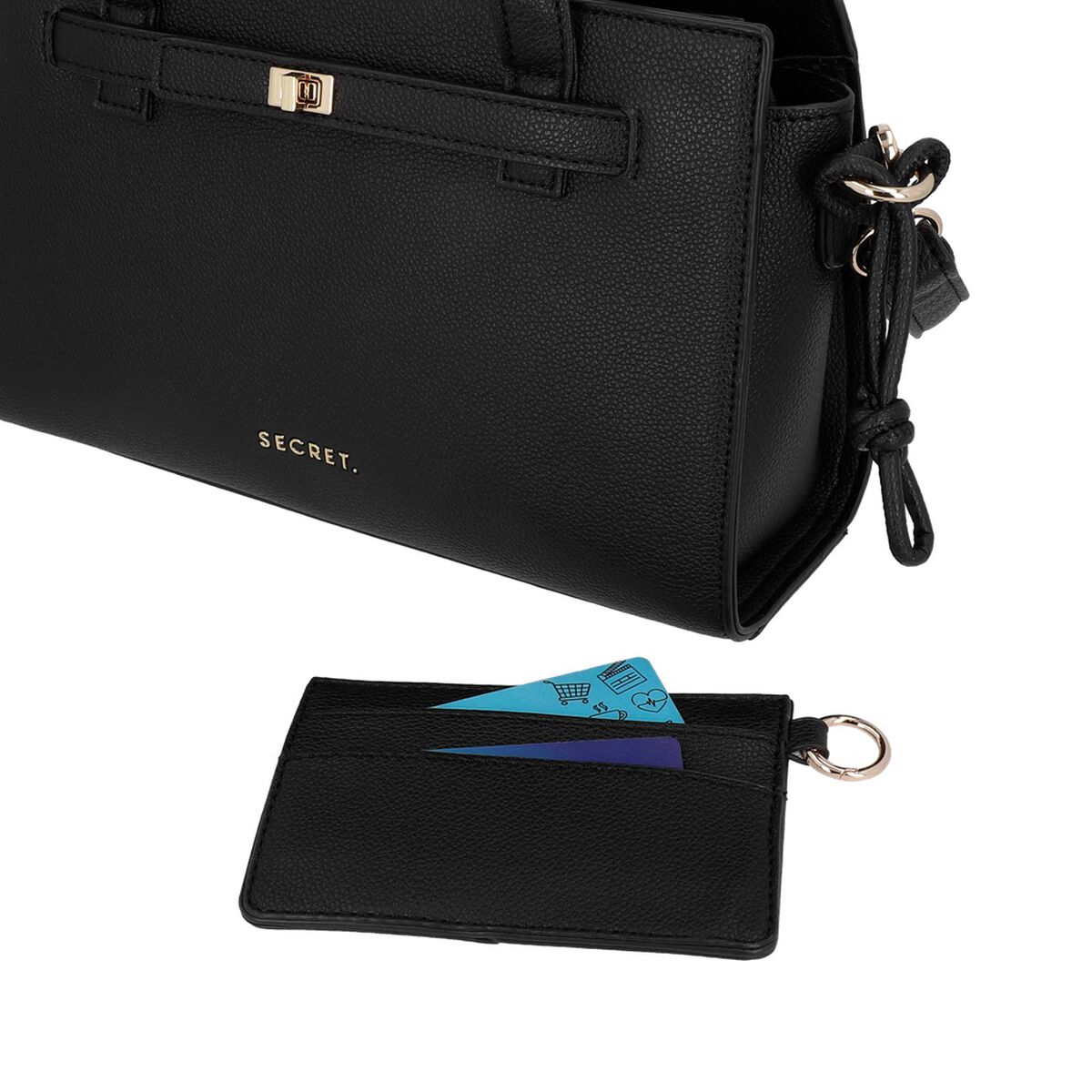Cartera Bandolera Secret Serbia SC7 Mediana Negro
