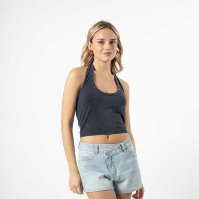 Polera Crop Sin Manga Mujer Icono