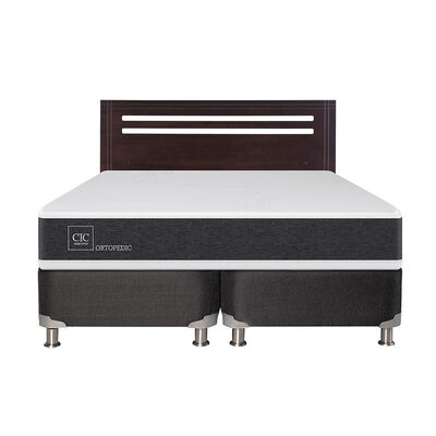 Box Spring CIC Base Dividida 2 Plazas New Ortopedic + Respaldo New munich