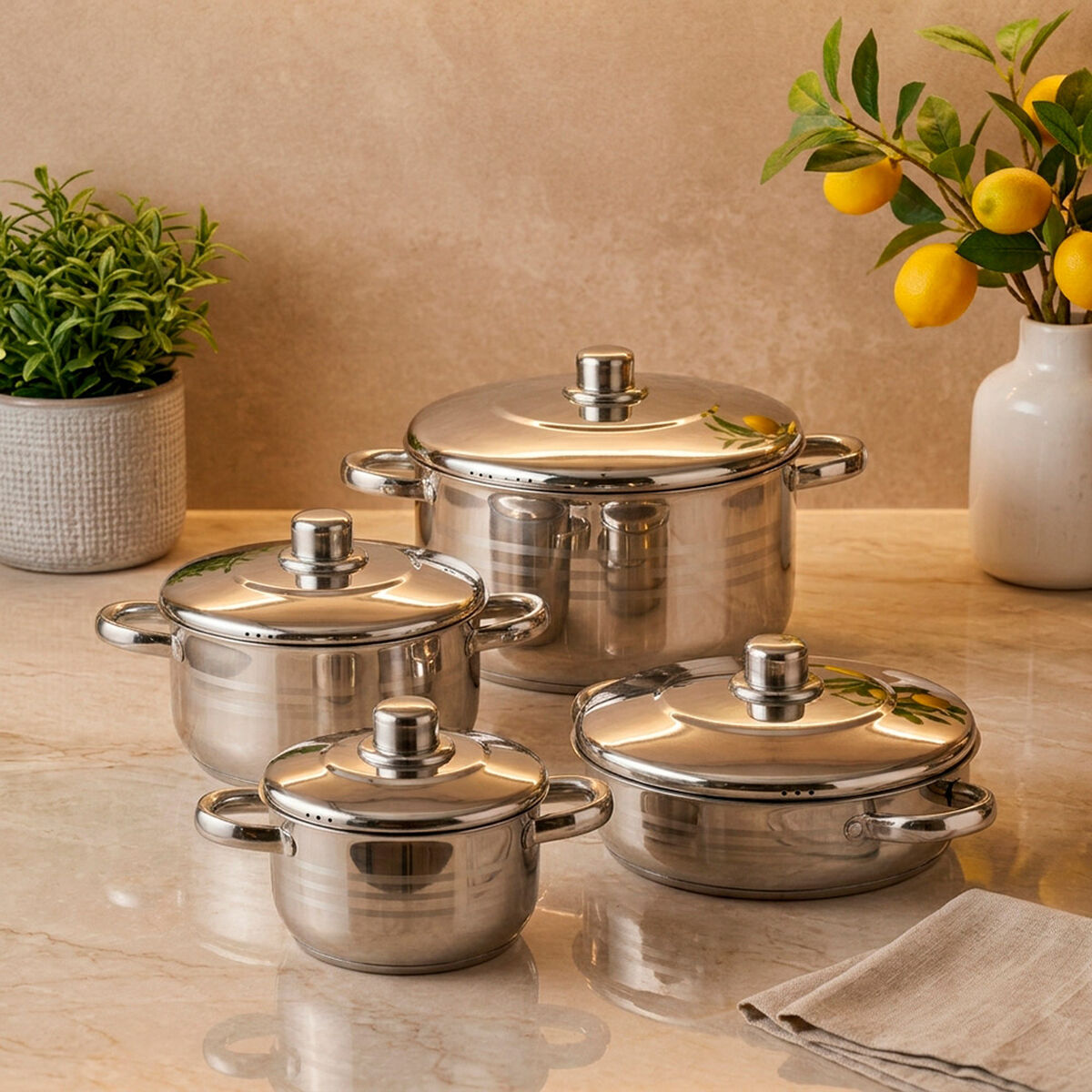 Bater&iacute;a de Cocina Acero Inox. Vitta Oslo 8 Piezas